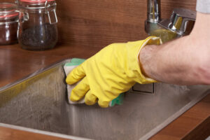 Cleaning the kitchen